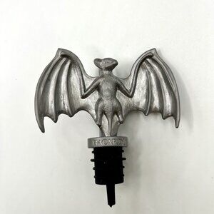 Bacardi Bottle Stopper Pour Spout Gothic Bat Pewter Bar Barware Dispenser Grunge